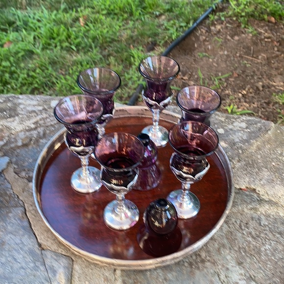 Fabar Bros Mid Century Amhurst decanter matching glasses two replacement classes - Picture 9 of 14